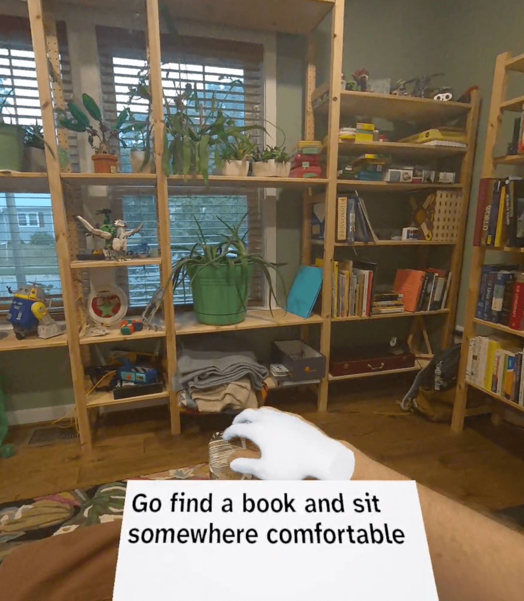 Go find a book and sit somewhere comfortable